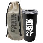 Garyline® Explore Tumbler with Slider Lid in a Cotton Bag - 18 oz.-1