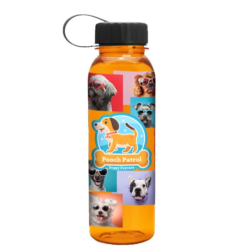 Garyline® Flat-Sided Tritan® Bottle with Tethered Lid - 24 oz.-6