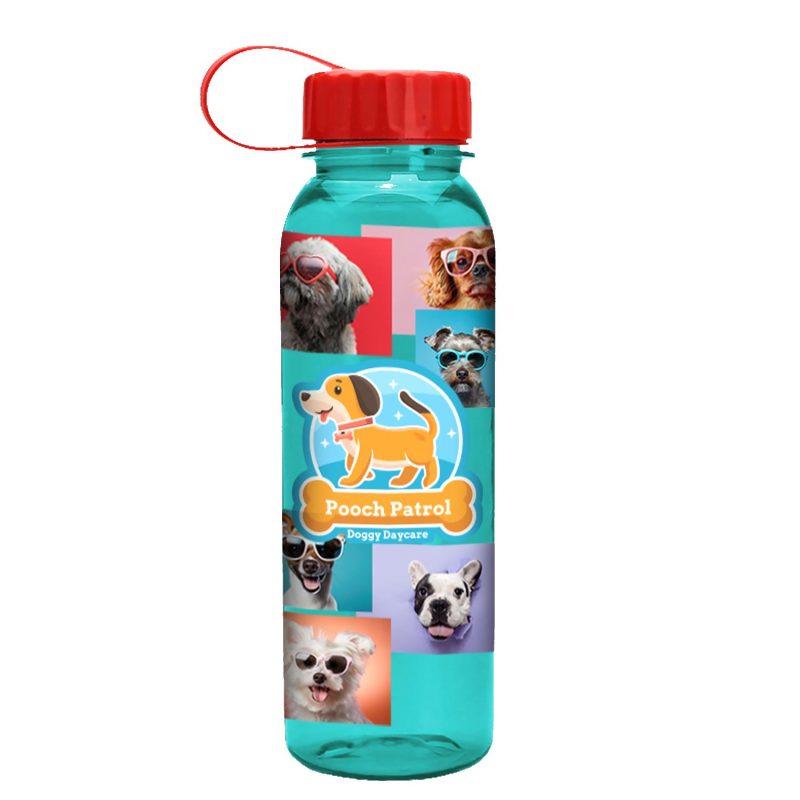 Garyline® Flat-Sided Tritan® Bottle with Tethered Lid - 24 oz.-8