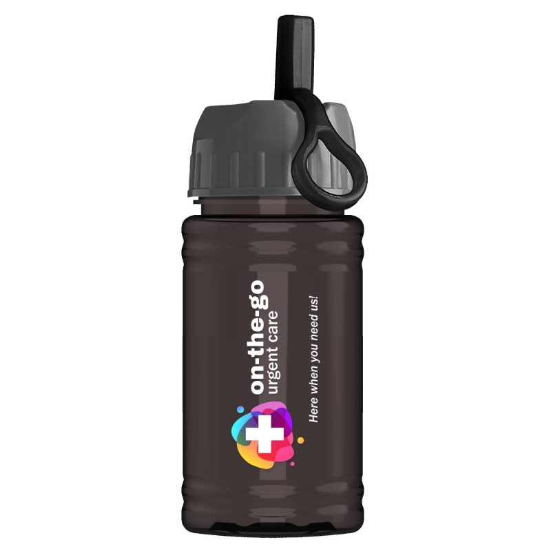 Garyline® Mini RPET Bottle with Ring-Straw Lid - 16 oz.-2