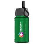 Garyline® Mini RPET Bottle with Ring-Straw Lid - 16 oz.-4