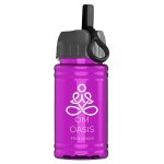 Garyline® Mini RPET Bottle with Ring-Straw Lid - 16 oz.-5