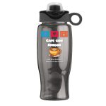 Garyline® Poly+ Bottle with Two-Tone Drink-Thru Lid with Silicone Loop - 27 oz.-2