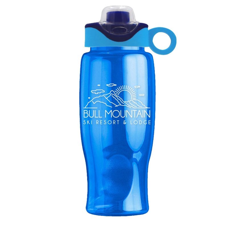 Garyline® Poly+ Bottle with Two-Tone Drink-Thru Lid with Silicone Loop - 27 oz.-3