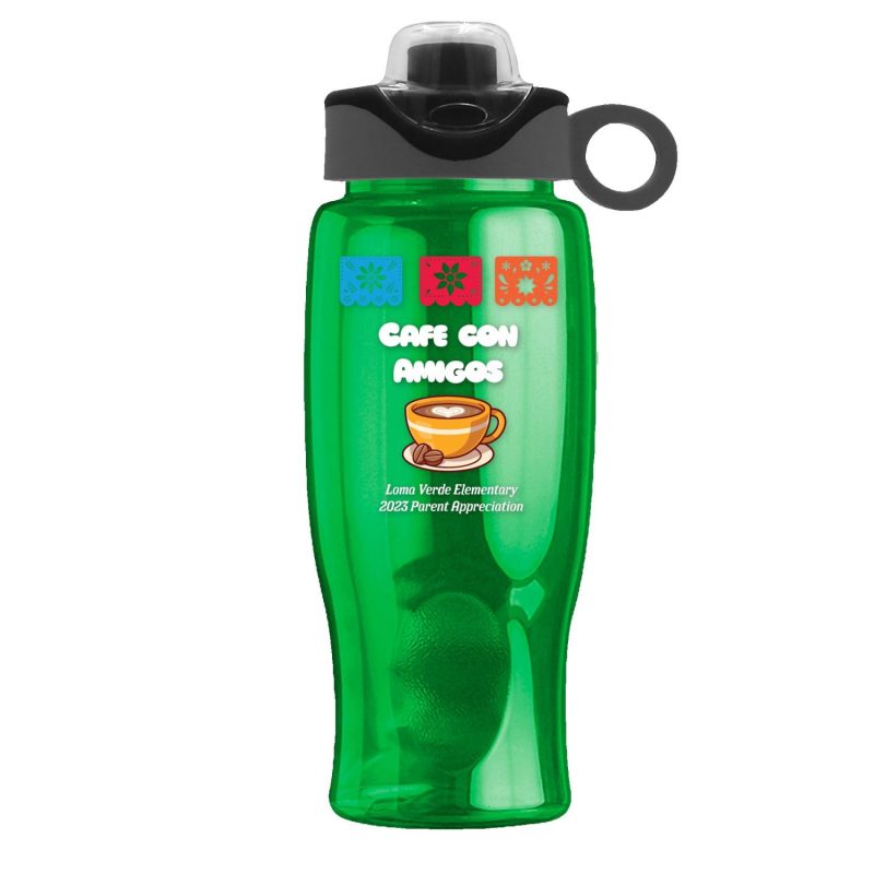 Garyline® Poly+ Bottle with Two-Tone Drink-Thru Lid with Silicone Loop - 27 oz.-4