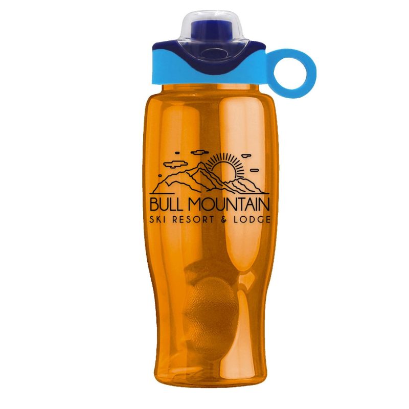 Garyline® Poly+ Bottle with Two-Tone Drink-Thru Lid with Silicone Loop - 27 oz.-5