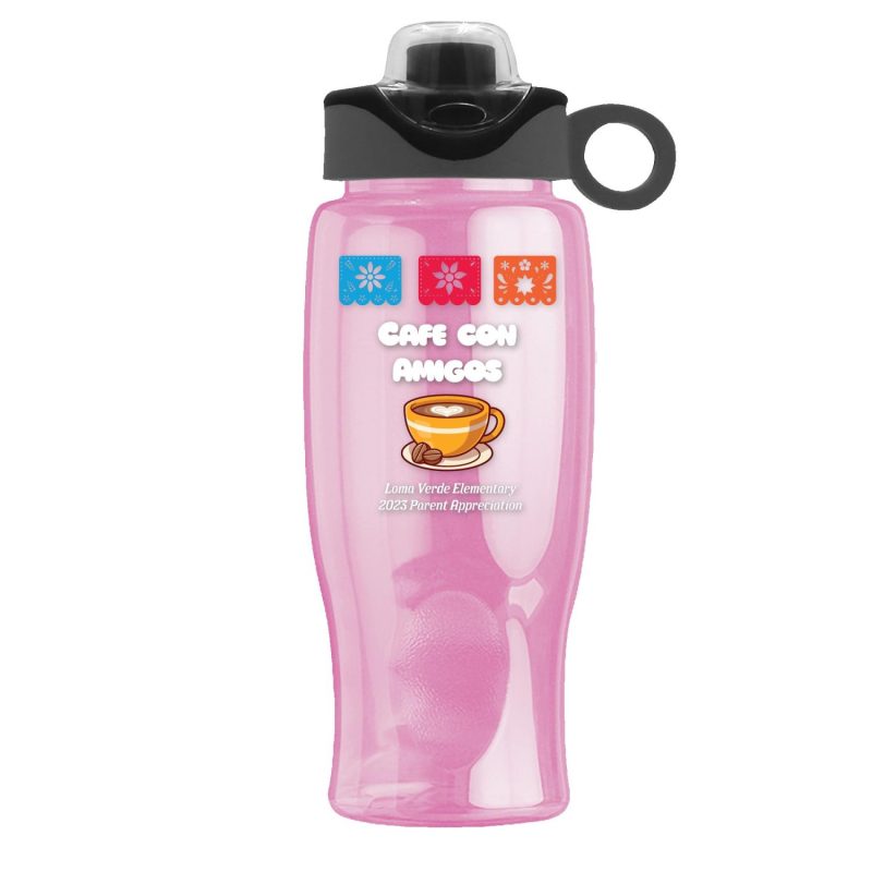 Garyline® Poly+ Bottle with Two-Tone Drink-Thru Lid with Silicone Loop - 27 oz.-6