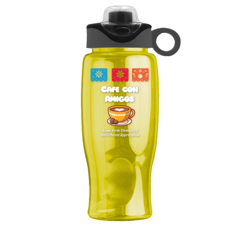 Garyline® Poly+ Bottle with Two-Tone Drink-Thru Lid with Silicone Loop - 27 oz.-10