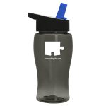 Garyline® Poly+ Jr. Transparent Bottle with Flip-Straw Lid - 18 oz.-3