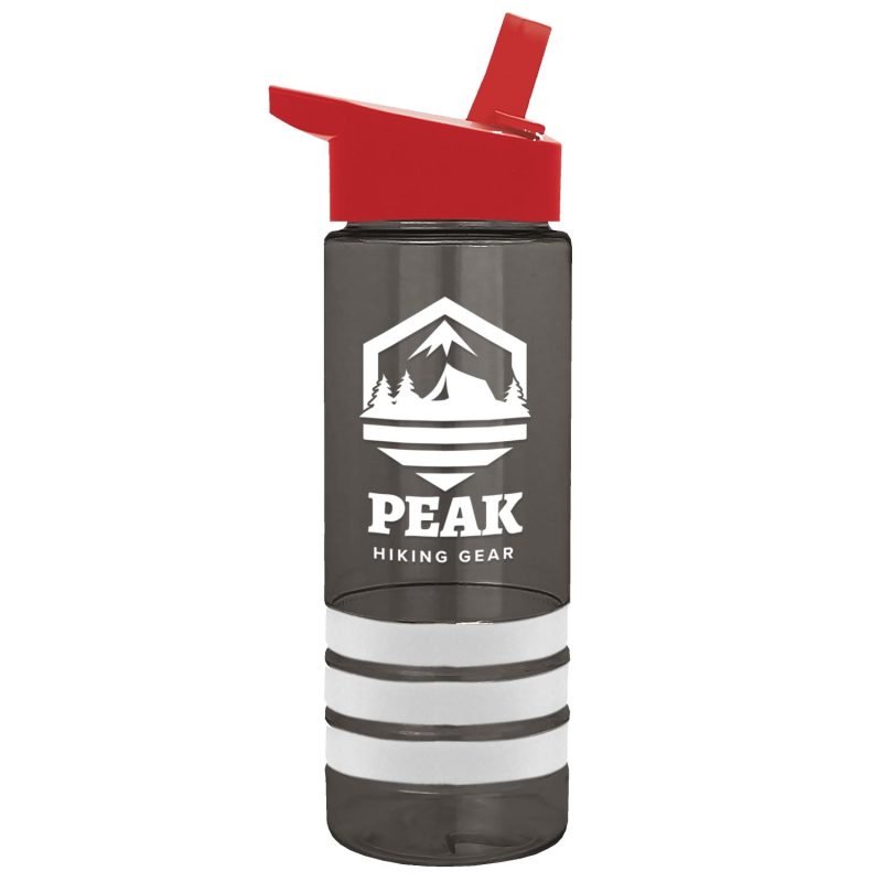 Garyline® Sergeant Stripe Tritan® Bottle with Flip-Straw Lid and Stripe Bands - 24 oz.-4