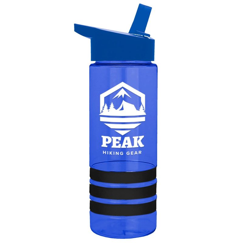 Garyline® Sergeant Stripe Tritan® Bottle with Flip-Straw Lid and Stripe Bands - 24 oz.-6