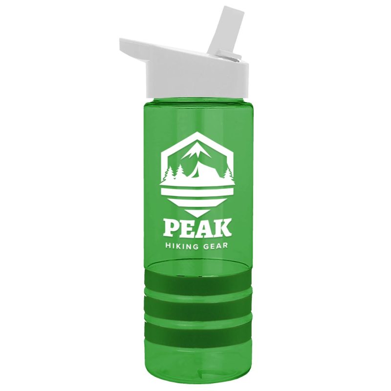 Garyline® Sergeant Stripe Tritan® Bottle with Flip-Straw Lid and Stripe Bands - 24 oz.-8