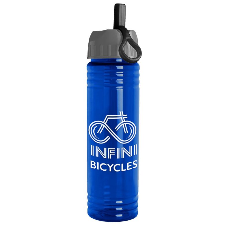 Garyline® Slim Fit RPET Bottle with Ring-Straw Lid - 24 oz.-3