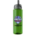 Garyline® Slim Fit RPET Bottle with Ring-Straw Lid - 32 oz.-2