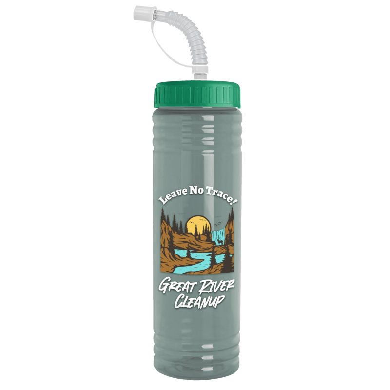 Garyline® Slim Fit RPET Bottle with Straw Lid - 24 oz.-2