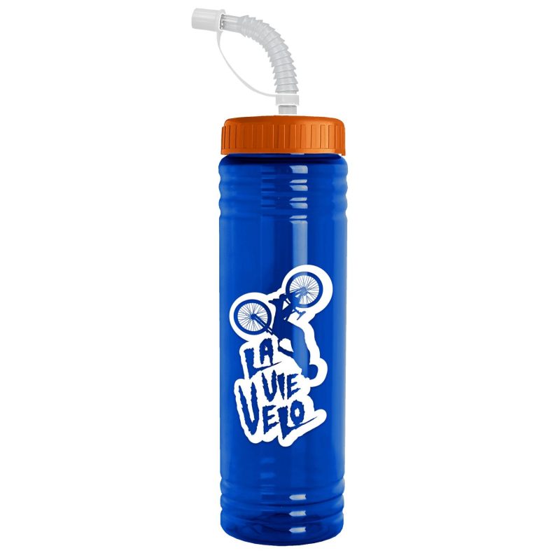 Garyline® Slim Fit RPET Bottle with Straw Lid - 24 oz.-5
