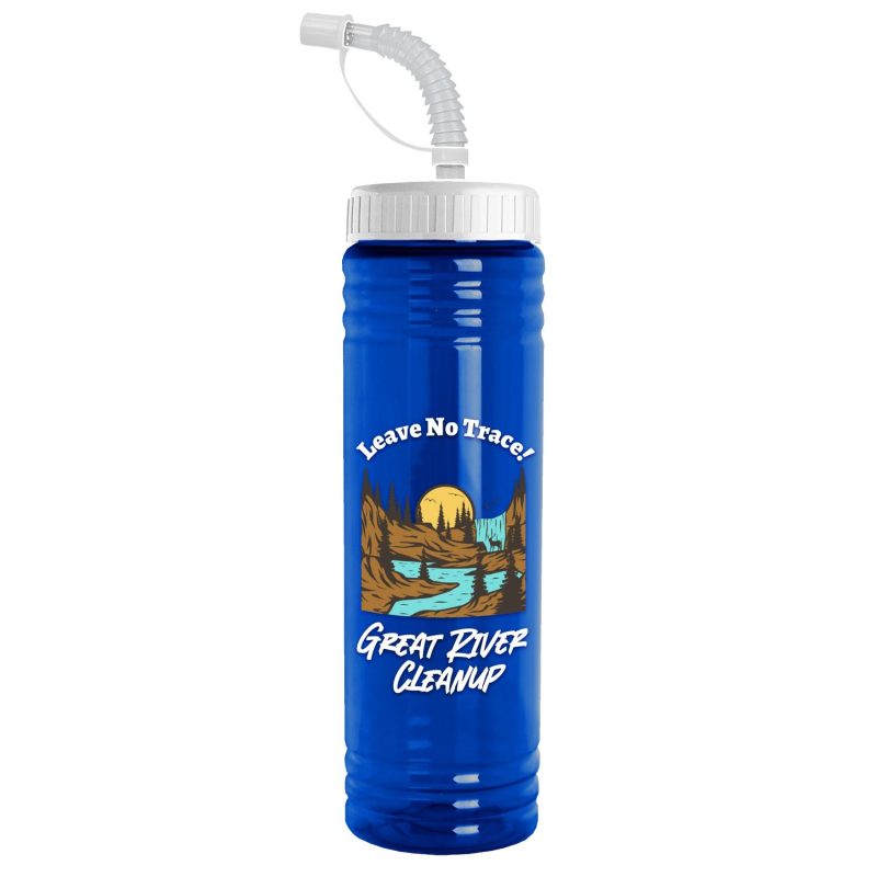 Garyline® Slim Fit RPET Bottle with Straw Lid - 24 oz.-6