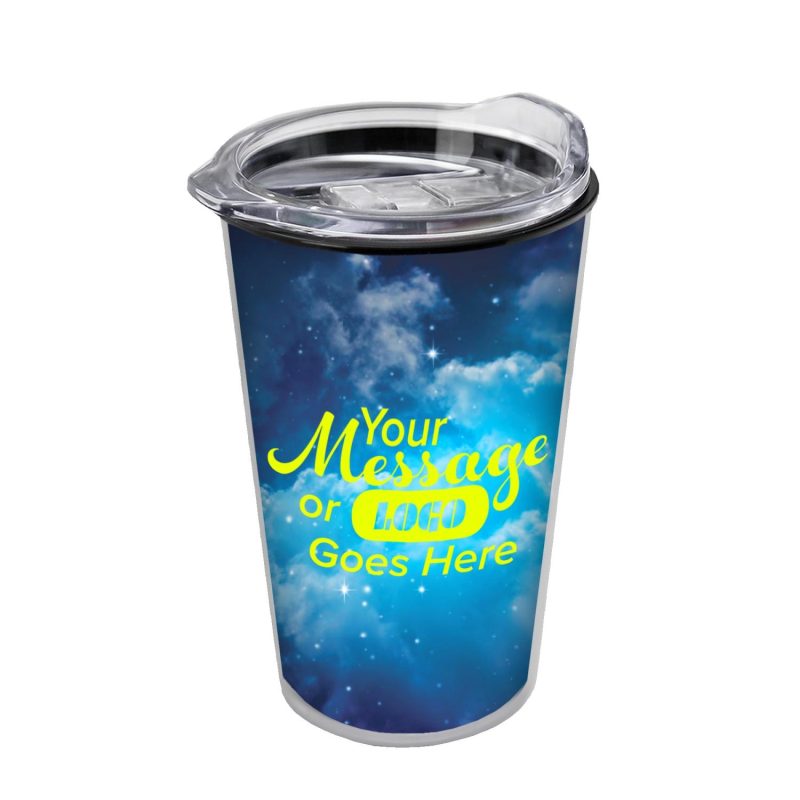 Garyline® Transparent Tumbler with Slider Lid and Full-Color Paper Insert - 14 oz.-1
