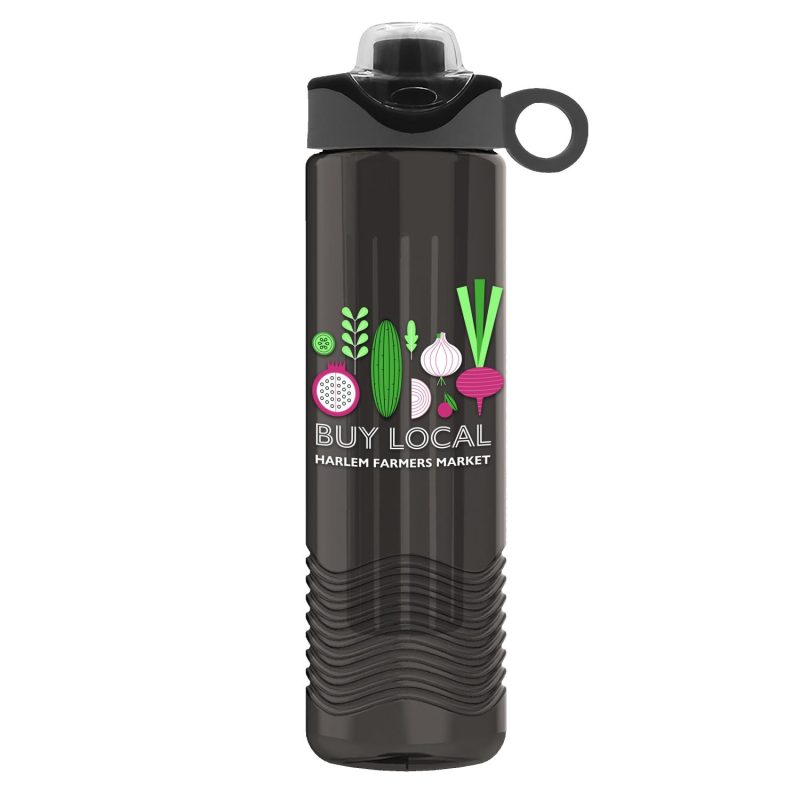 Garyline® Wave Tritan® Bottle with Two-Tone Drink-Thru Lid with Silicone Loop and Infuser - 24 oz.-2