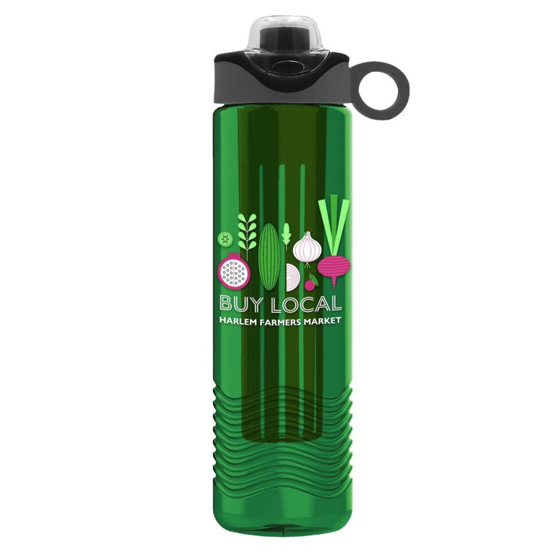 Garyline® Wave Tritan® Bottle with Two-Tone Drink-Thru Lid with Silicone Loop and Infuser - 24 oz.-4