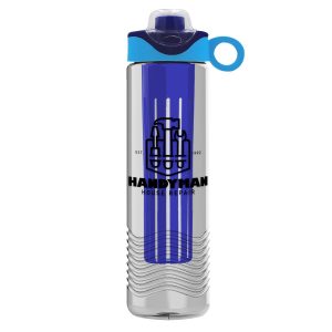 Garyline® Wave Tritan® Bottle with Two-Tone Drink-Thru Lid with Silicone Loop and Infuser - 24 oz.-1
