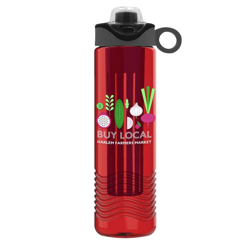 Garyline® Wave Tritan® Bottle with Two-Tone Drink-Thru Lid with Silicone Loop and Infuser - 24 oz.-6