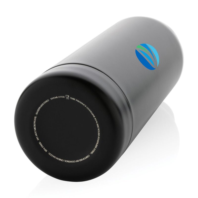 Impact Recycled Stainless Steel Vacuum Bottle - Black-4