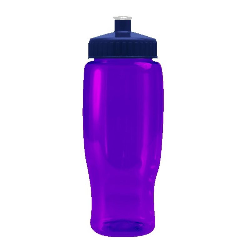 Pedal Pusher 27oz Recycled Transparent Contour Bottle w/Push-Pull Lid-2