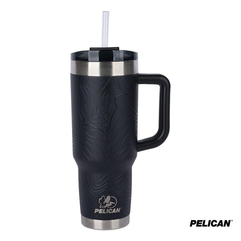 Pelican Porter 40 oz. Topographical Recycled Double Wall Stainless Steel Travel Tumbler-2