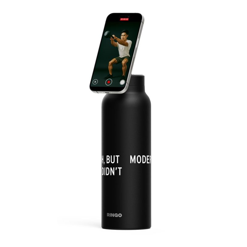 RINGO Pro Water Bottle with Magnetic Booster Ring - 24 Oz. - Black-8