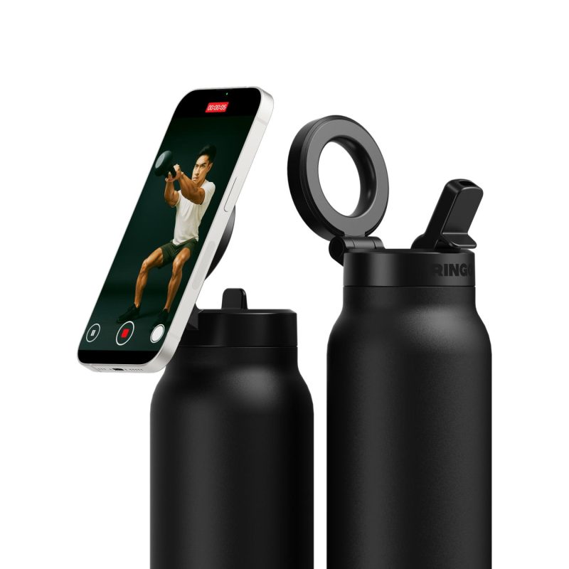 RINGO Pro Water Bottle with Magnetic Booster Ring - 24 Oz. - Black-10