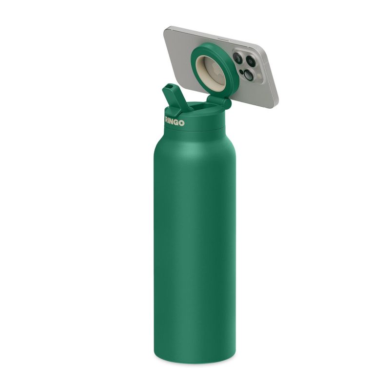 RINGO Pro Water Bottle with Magnetic Booster Ring - 24 Oz. - Green-2