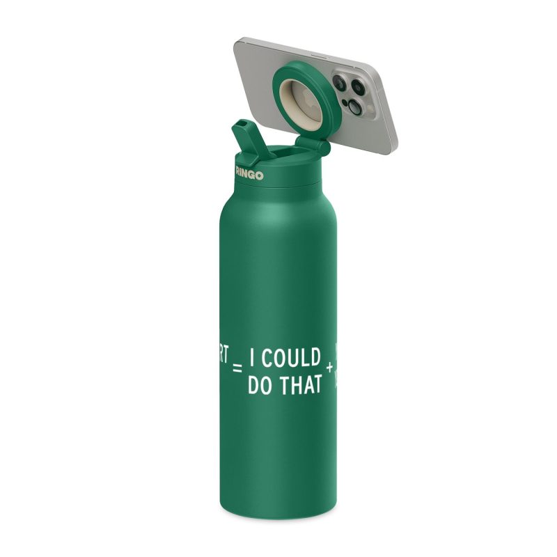 RINGO Pro Water Bottle with Magnetic Booster Ring - 24 Oz. - Green-1