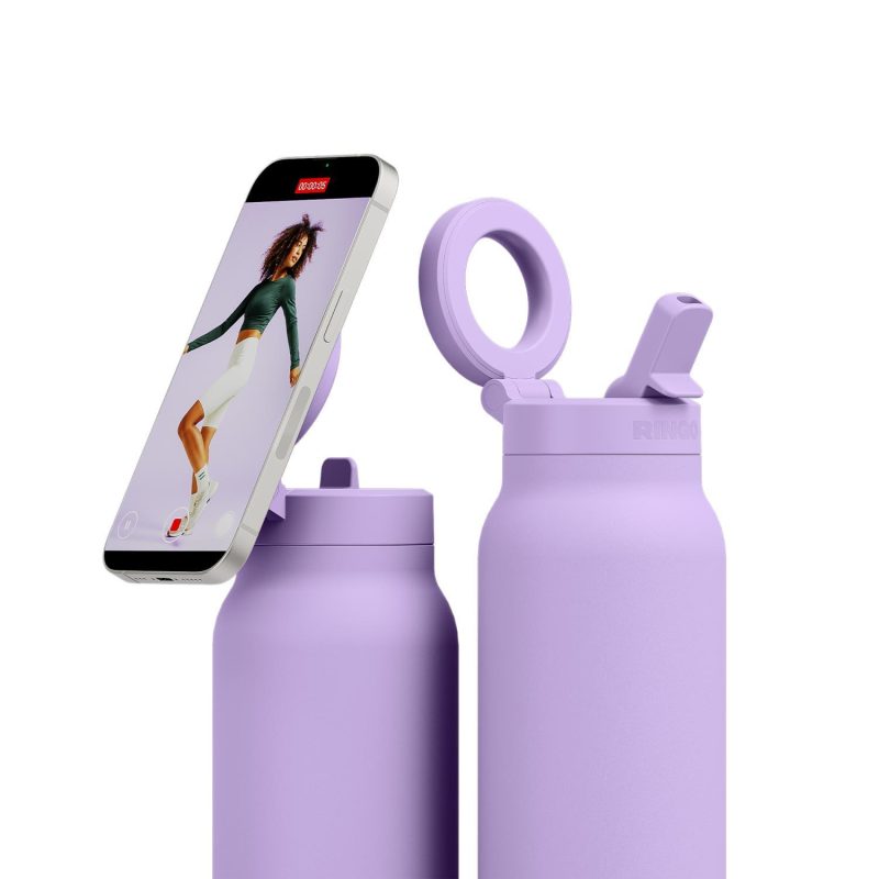 RINGO Pro Water Bottle with Magnetic Booster Ring - 24 Oz. - Lilac-5