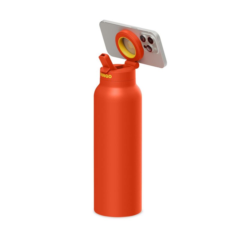 RINGO Pro Water Bottle with Magnetic Booster Ring - 32 Oz. - Orange-2