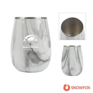 Snowfox 13.5 oz. Vacuum Insulated Marble Finish Pinot Noir Wine Glass-1