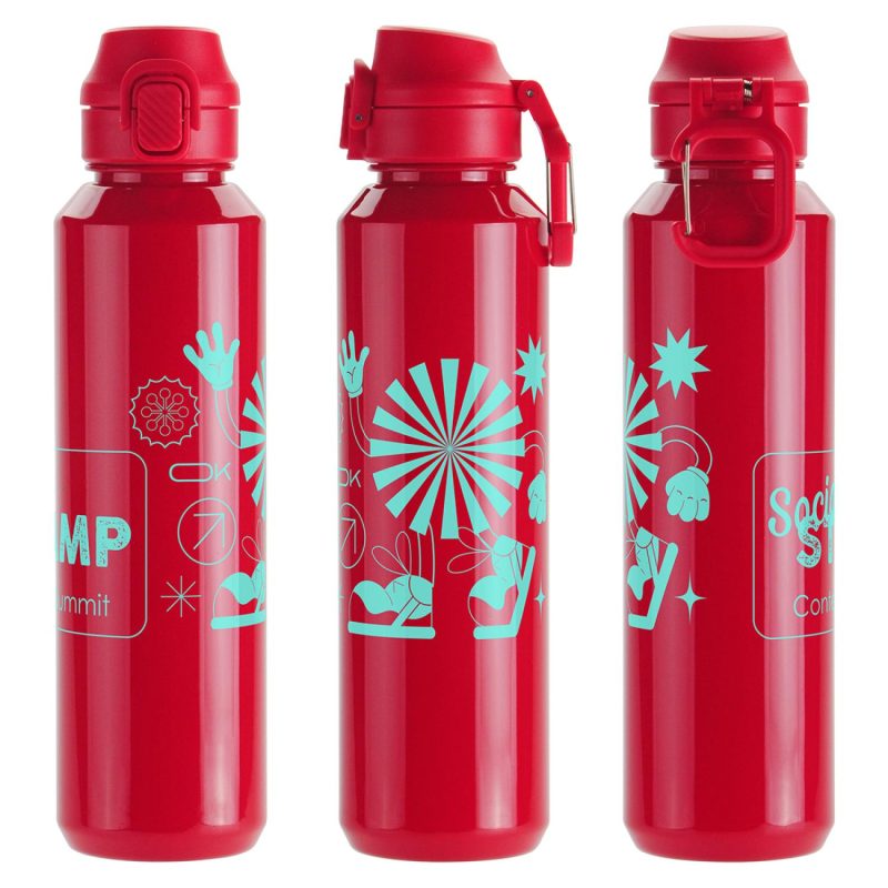 Switchback 27 oz RPET Bottle with Snap-Top Lid & Carabiner-7