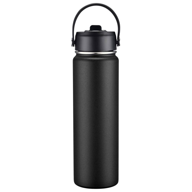 27oz. Stainless Steel Thermal Water Bottle with Flip Straw & Silicone Base-6