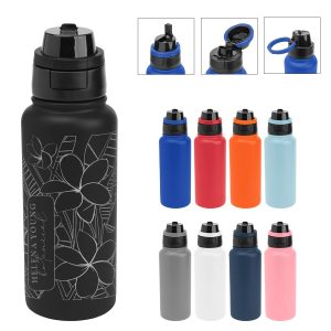 32 Oz. Full Laser Pop Sip & Chug Recycled Stainless Steel Bottle-1