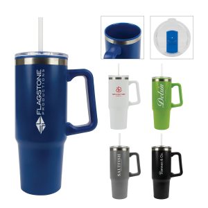 Rhea 30 oz. Steel/ 100% Recycled PP Liner Travel Mug-1
