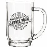 Libbey Thumbprint Beer Stein 19.5 oz - Classic Clear Glass Mug with Handle-1