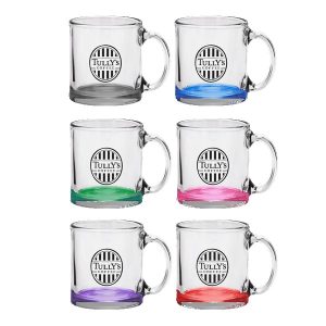 Red Eye 13 oz Libbey Clear Glass Coffee Mug with Color Bottom-1