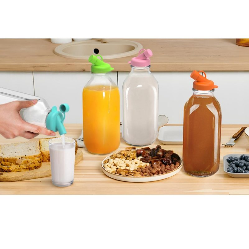 Silicone Milk Bottle Cap Compatible W/ Stanpac & Libbey Glass Bottles-3