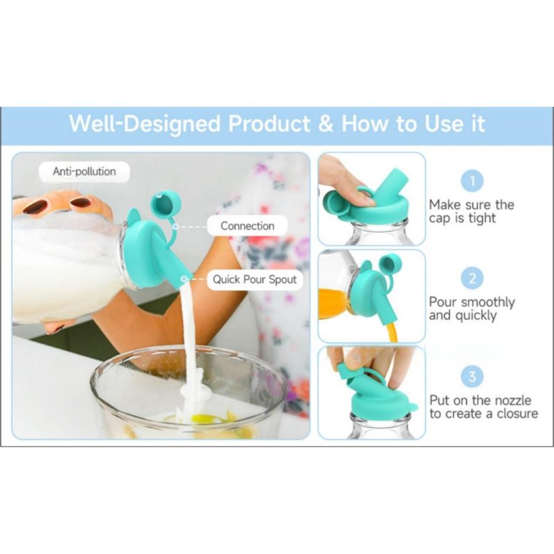 Silicone Milk Bottle Cap Compatible W/ Stanpac & Libbey Glass Bottles-5
