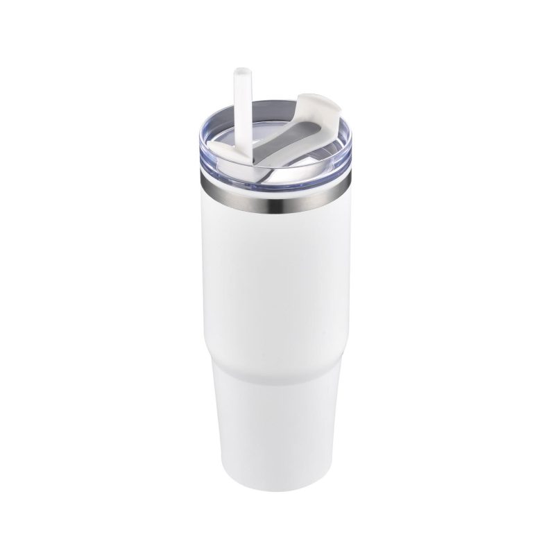 30 Oz. Dual Wall Stainless Steel Tumbler w/Clear Lid-3