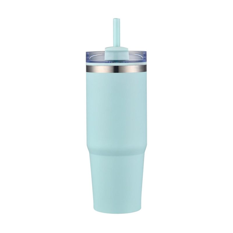 30 Oz. Dual Wall Stainless Steel Tumbler w/Clear Lid-9