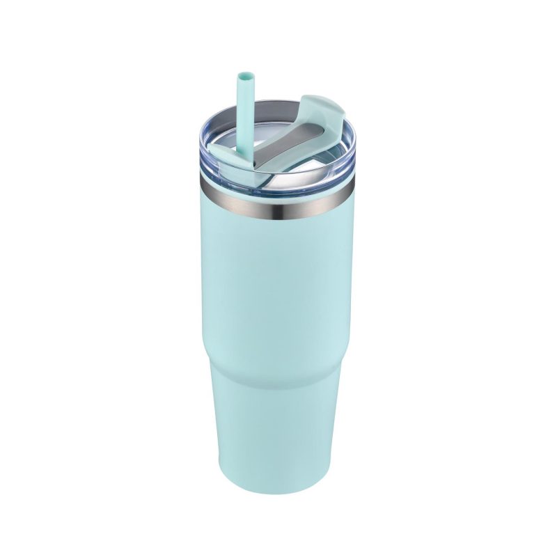 30 Oz. Dual Wall Stainless Steel Tumbler w/Clear Lid-10