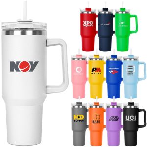 40 Oz. The Hippo Mug & Straw Lid w/Twist Closure-1