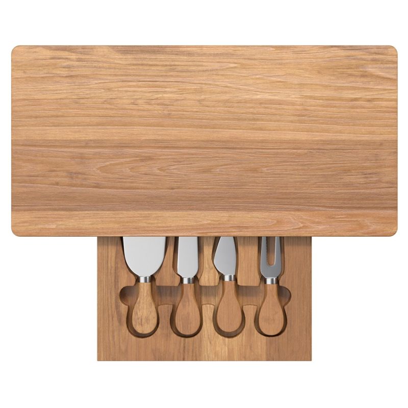 Monroe Cutting Board And Cheese Knife Set-6