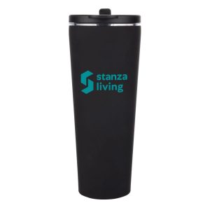 Krantz Rubberized Tumbler w/Straw & Carry Handle - 30oz-1